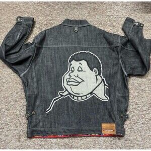 Vintage Platinum FUBU Fat Albert Black Denim Jean Jacket  XXXL New without tags